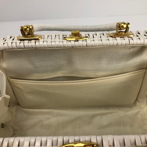 Vintage Wicker Purse Handbag Grandma Chic - Picture 13 of 16